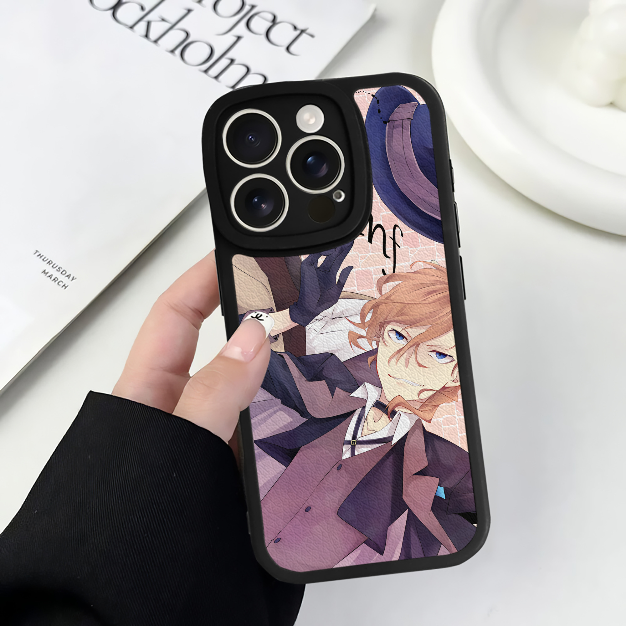 （画像用） 文豪ストレイドッグス Bungo Stray Dogs 【iPhone 16シリーズ対応】シリコンスマホケース（レザー調） 材質：シリコン